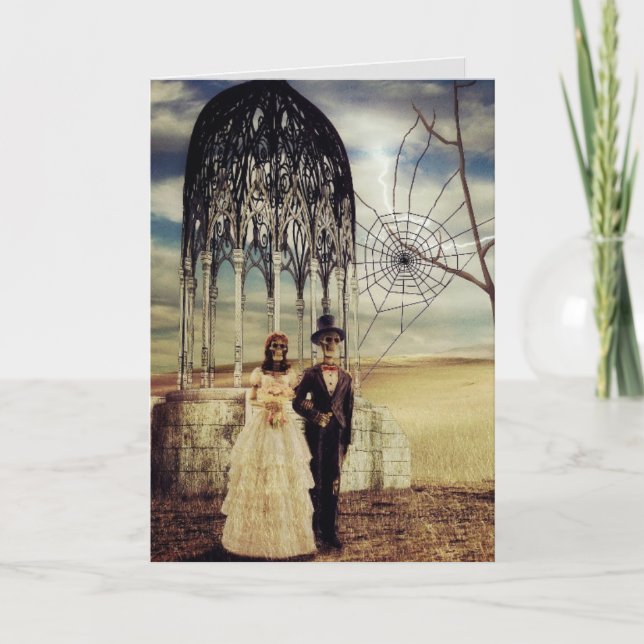 CARTE DE FÉLICITATIONS MARIAGES DE SKELETONS GOTHI (Devant)
