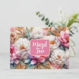 Carte de félicitations Mazel Tov, aquarelle floral