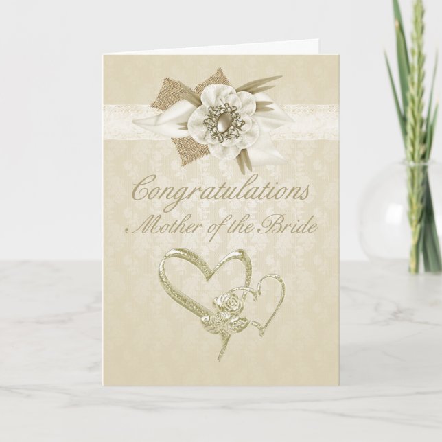 Carte de félicitations mère de la mariée crème bla (Devant)
