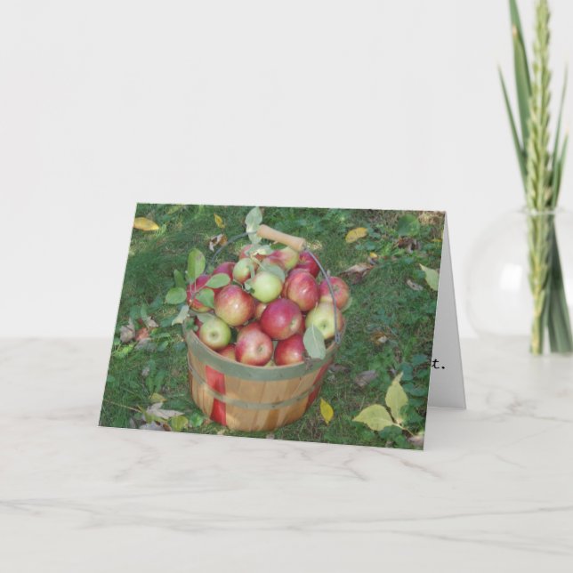 Carte de félicitations "Panier rempli de pommes" (Devant)