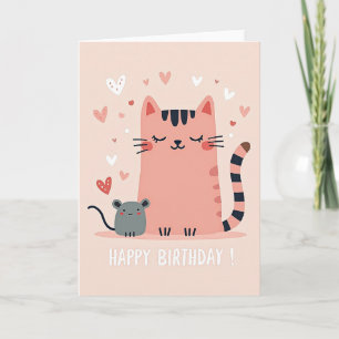 Carte de félicitations pastel pour chat d'annivers