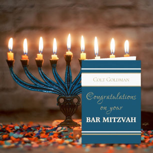 Carte de félicitations personnalisée Bar Mitzvah