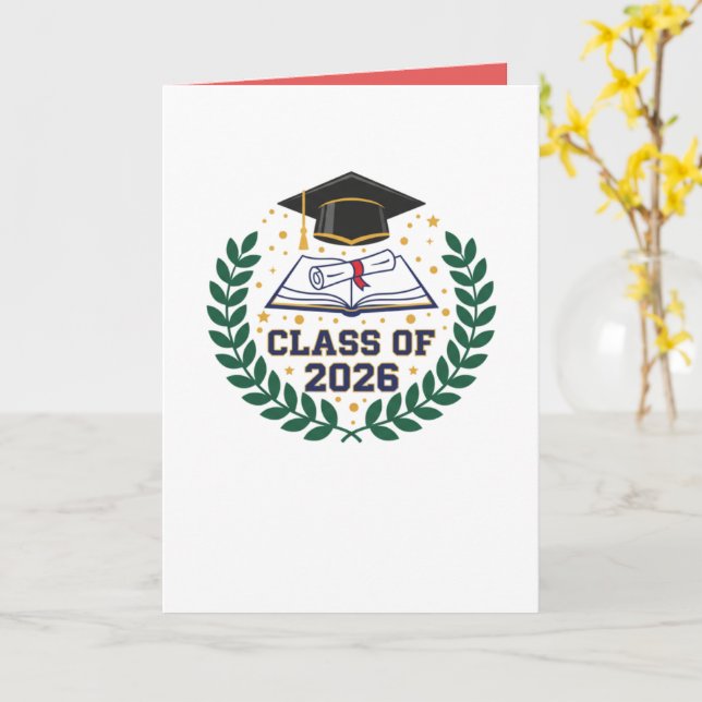 Carte de félicitations pliée pour la promotion 202 (Fleur jaune)