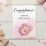 Carte de félicitations pour bébé aux pieds roses m<br><div class="desc">Cette conception peut être personnalisée en choisissant l'option Modifier la conception. Vous pouvez également la transférer sur d'autres articles.</div>