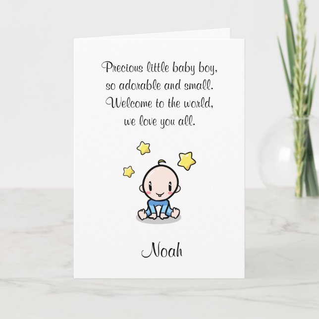 Carte de félicitations pour bébé avec le nom du ga (Devant)