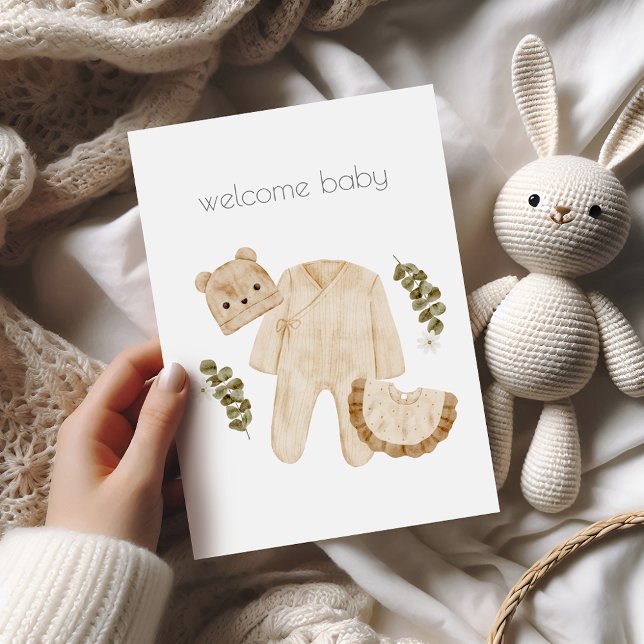 Carte de félicitations pour bébé Boho de bienvenue (Créateur téléchargé)