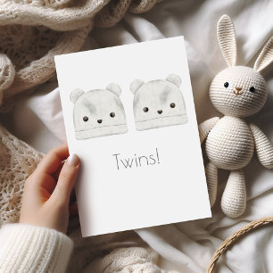 Carte de félicitations pour bébé Boho Twins