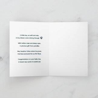 Carte de félicitations pour bébé garçon