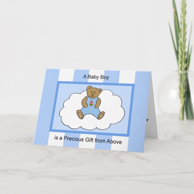 Carte de félicitations pour bébé garçon — Cadeau p (Devant)