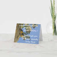 carte de félicitations pour bébé jumeau