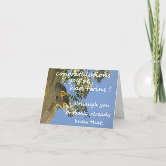 carte de félicitations pour bébé jumeau