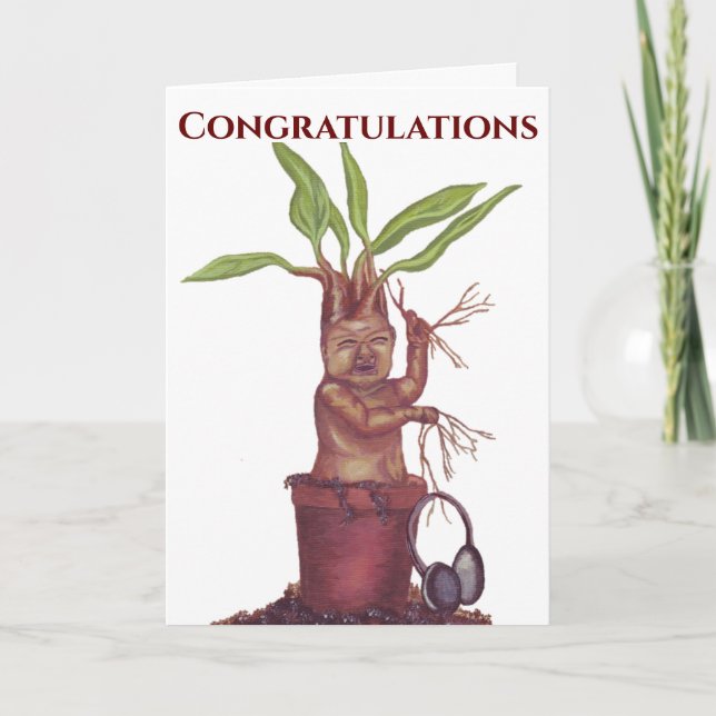 Carte de félicitations pour bébé Mandrake (Devant)
