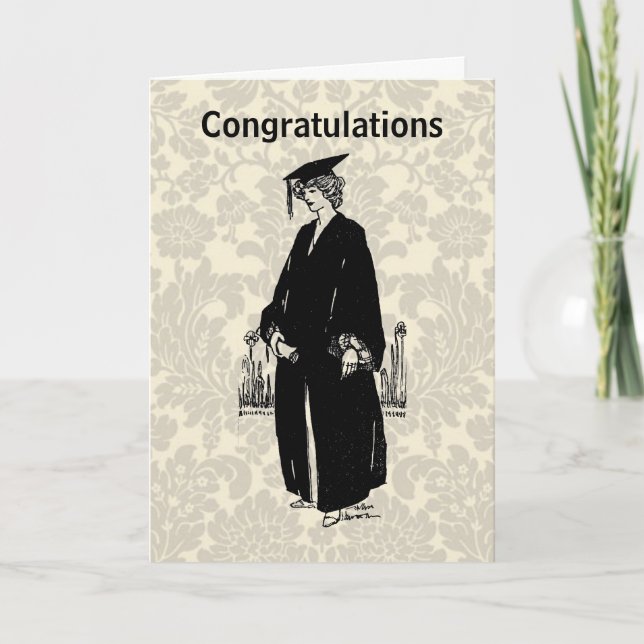 Carte de félicitations pour diplômé vintage (Devant)