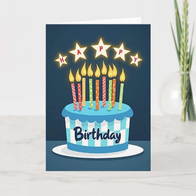 Carte de félicitations pour gâteau joyeux (Devant)