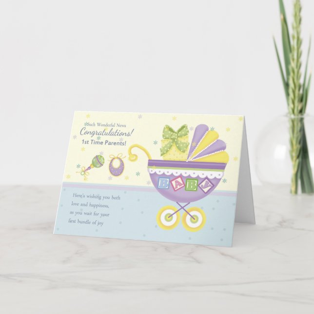 Carte de félicitations pour la 1ère grossesse des  (Devant)