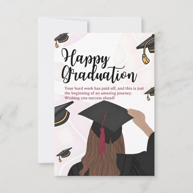 Carte de félicitations pour la diplômée féminine d (Devant)