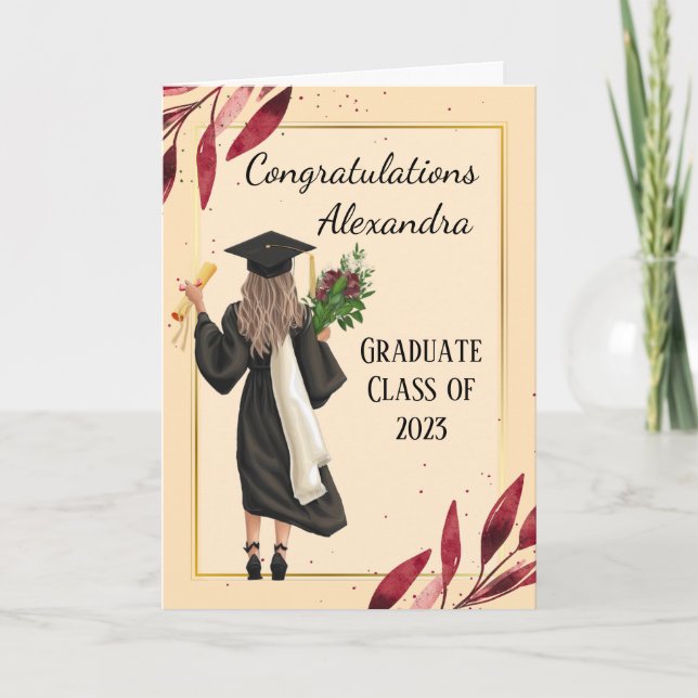 Carte de Félicitations pour la Remise de Diplôme d (Devant)