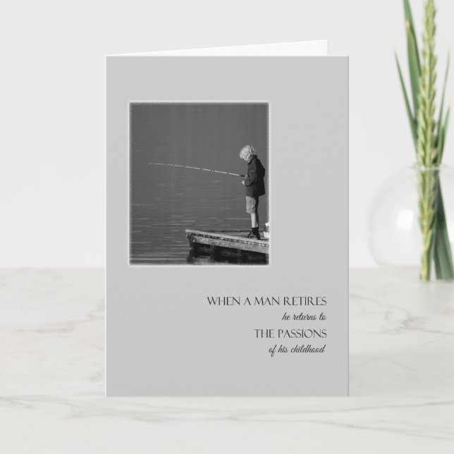Carte de félicitations pour la retraite / Pêche (Devant)