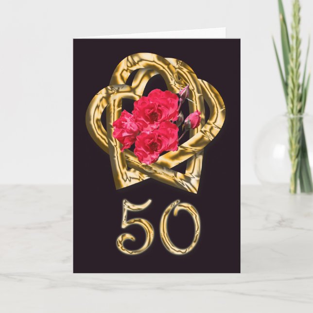Carte de félicitations pour l'anniversaire d'or (Devant)