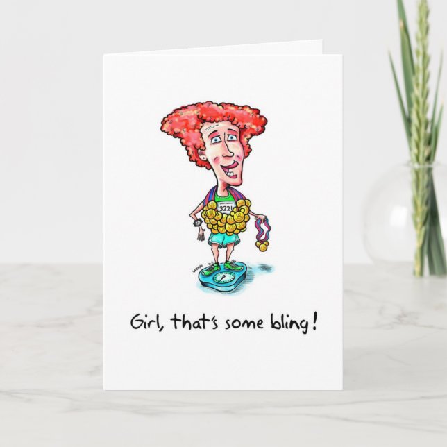 Carte de félicitations pour Marathoner - Bling (Devant)