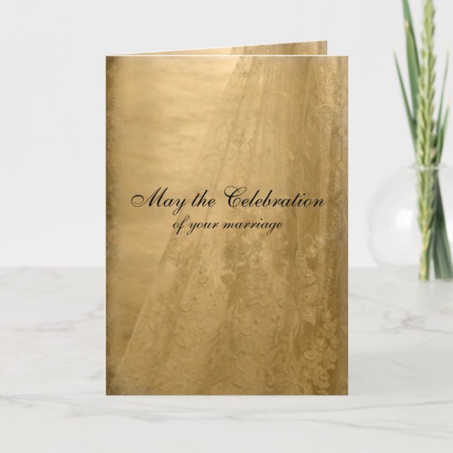 Carte de félicitations pour mariage vintage (Devant)