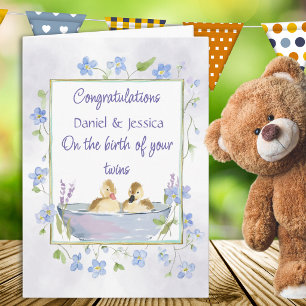 Carte de Félicitations pour Naissance de Jumeaux C