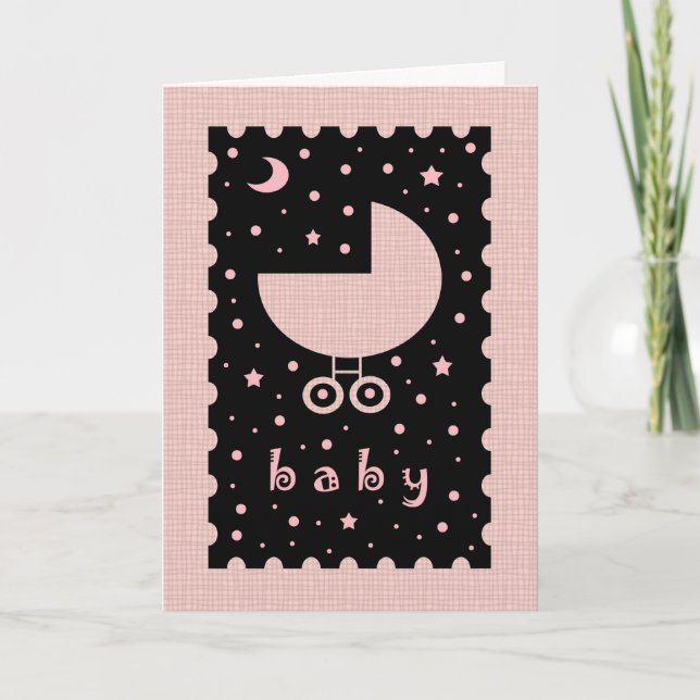 Carte de félicitations pour nouveau-né fille (Devant)