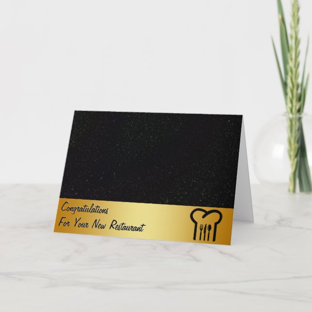Carte de félicitations pour nouveau restaurant (Devant)