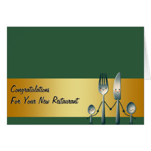Carte de félicitations pour nouveau restaurant