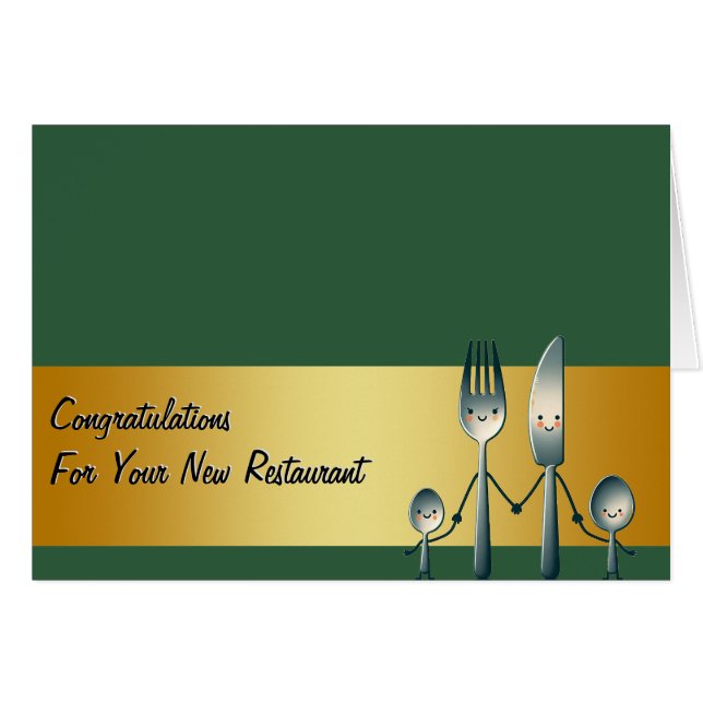 Carte de félicitations pour nouveau restaurant (Devant horizontal)