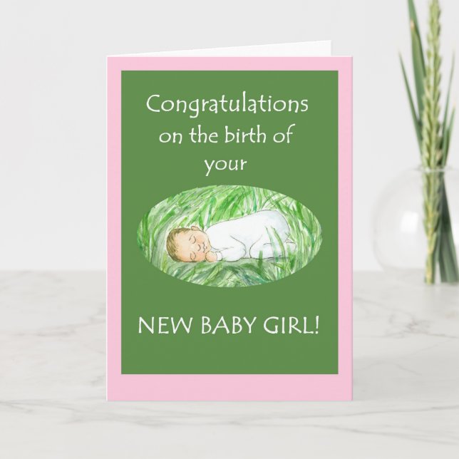 Carte de félicitations pour nouvelle petite fille (Devant)