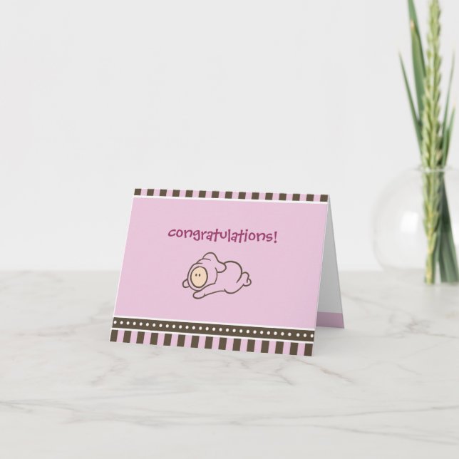 Carte de félicitations pour nouvelle petite fille (Devant)