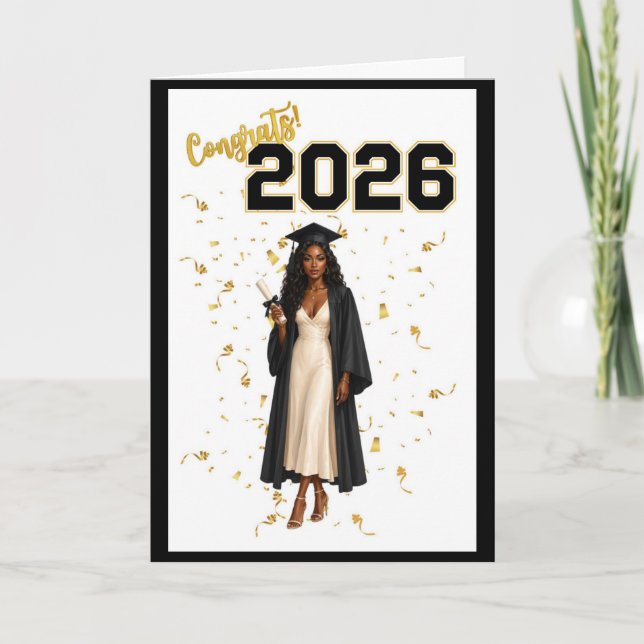 Carte de Félicitations pour son Diplôme pour Elle  (Devant)
