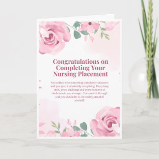 Carte de félicitations pour stage en soins infirmi