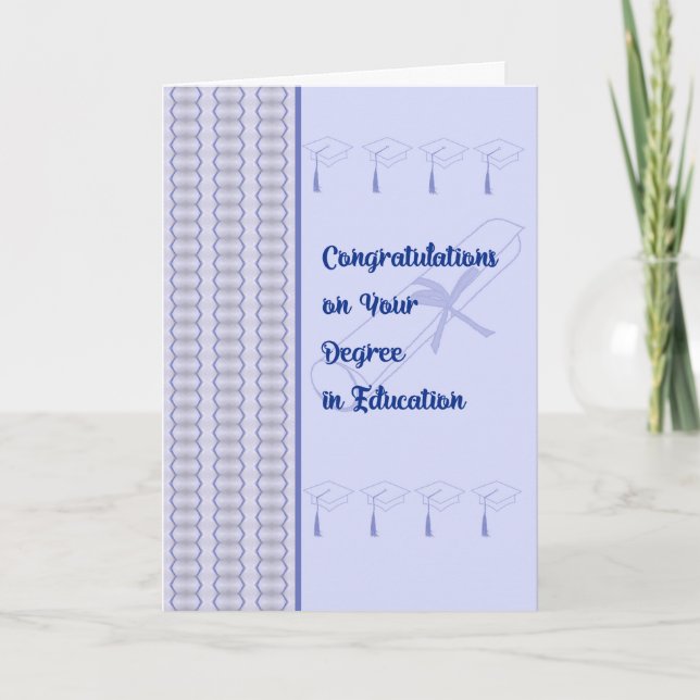 Carte de félicitations pour un diplôme en éducatio (Devant)