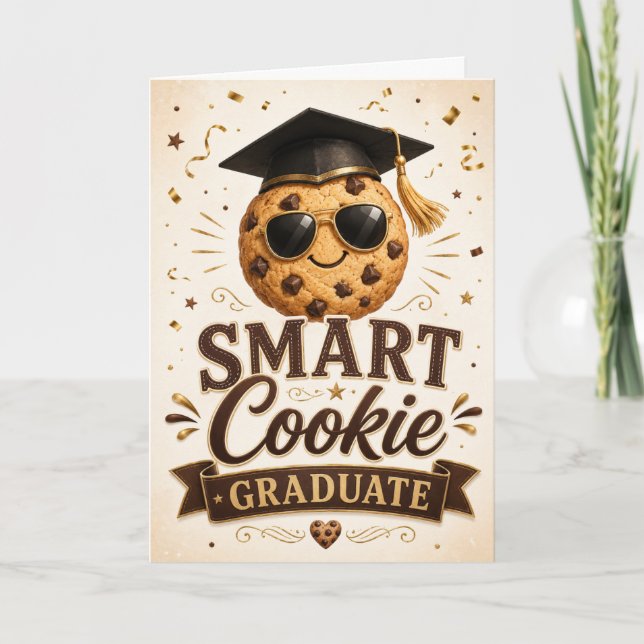 Carte de Félicitations pour un Diplômé Smart Cooki (Devant)