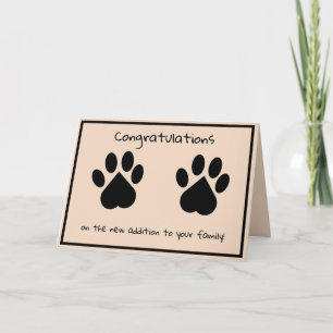 Carte de félicitations pour un nouvel animal de co