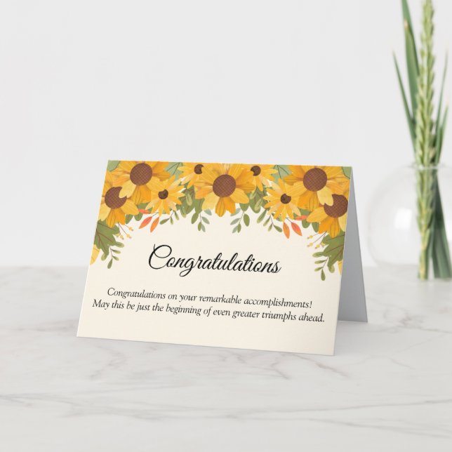 Carte de Félicitations pour Vos Réalisations (Devant)