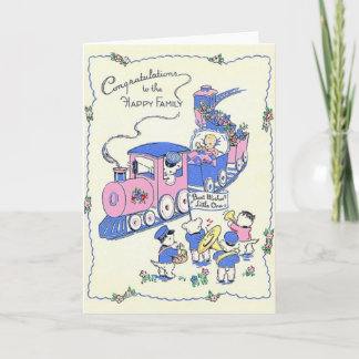 Carte de félicitations Retro New Baby
