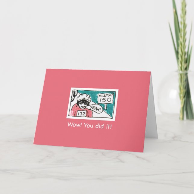 Carte de félicitations rose pour le 150e milepost  (Devant)