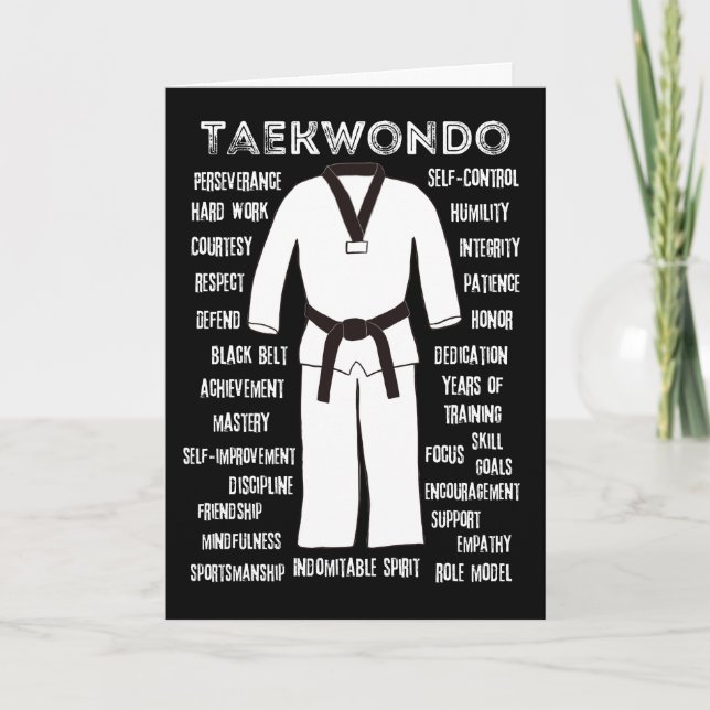 Carte de félicitations Taekwondo Black Belt (Devant)