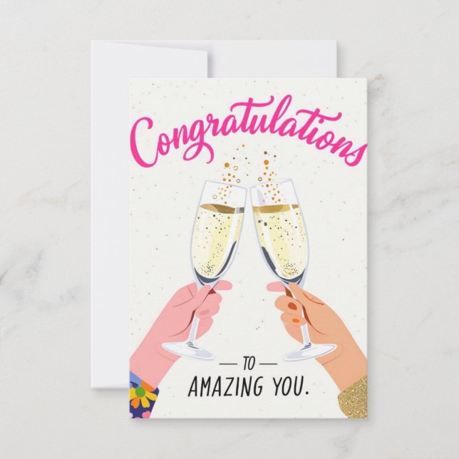 Carte de félicitations Toast au Champagne  (Devant)