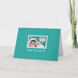 Carte de félicitations turquoise Borne 150
