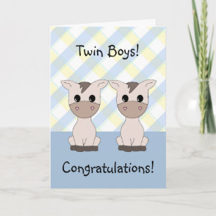 Carte de félicitations Twin Boys