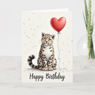 Carte de félin fantaisiste pour anniversaire doux