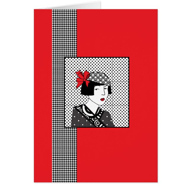 Carte de femme d'art déco (Devant)