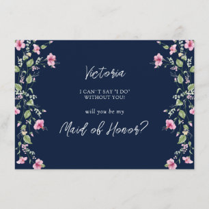 Carte de femme de chambre d'hôte Dusty Navy Blue R