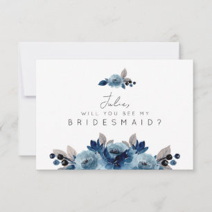 Carte de femme de chambre Dusty Blue Floral