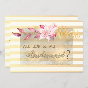 Carte de femme de chambre moderne chic rayée