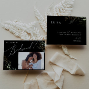 Carte de femme de chambre verte noir et or